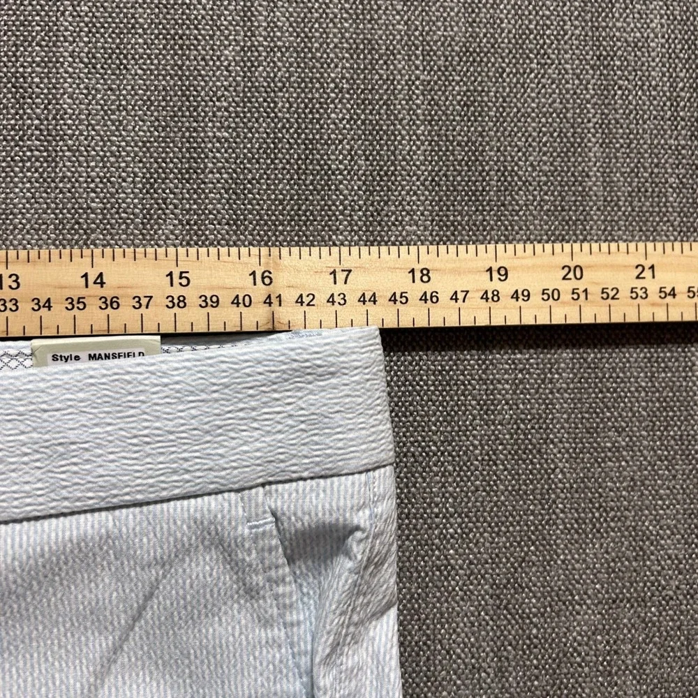 Ballin Mansfield Relaxed Fit Pants Mens 34 (Fits 35x36) Blue Seersucker Stripe